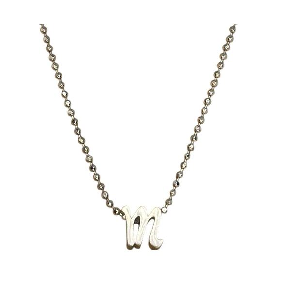 Alex Woo Sterling Silver ‘M’ Initial Pendant Necklace NY Designer Luxury Fashion - Picture 14 of 14